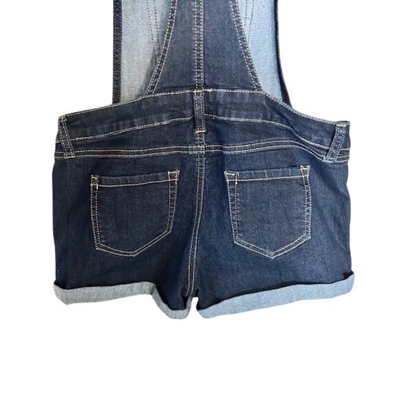 Blue Spice Juniors Dark Wash 2 1/2 in Denim Shortalls, size 9 - Picture 5 of 7